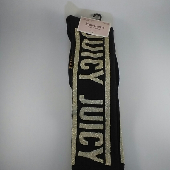 Juicy Couture Accessories - Juicy Couture Knee High Socks Black and Bling